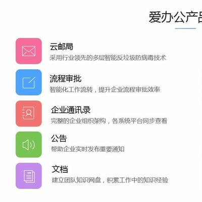 爱办公 协同办公软件 企业一体化解决方案 OA CRM IM 邮箱 云盘 公告 任务管理等 SAAS图片_高清图_细节图